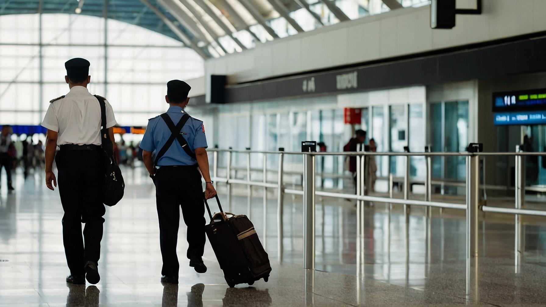 Thai Chauffeur pushing traveler luggage